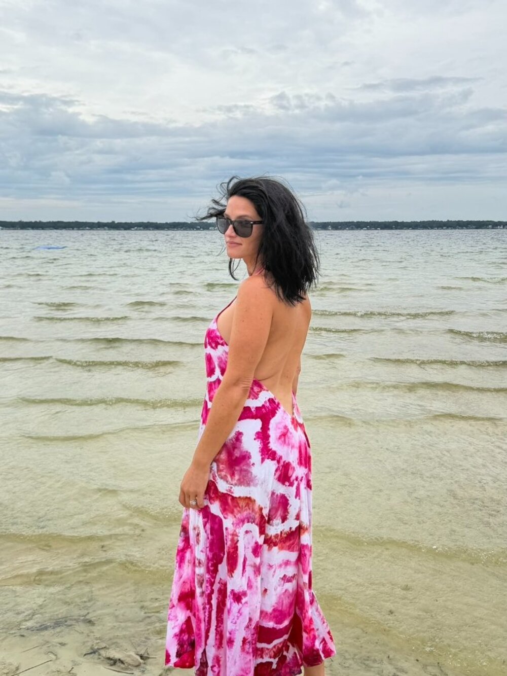 Hand-Dyed Halter Maxi Dress | Medium | Open Back